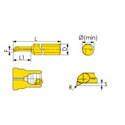 MPR-5-R0.1-L22-JF610M Мини-резец для продольного растачивания