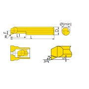 MUR-6-R0.2-L22-JF610M Мини-резец для продольного растачивания