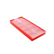 Упаковка для твердосплавных пластин, 51 x 138 мм, 10 ячеек, красная, открытие в одну сторону