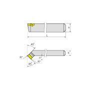 Резец проходной отогнутый ГОСТ 18877-73 ВК8 25х16х140