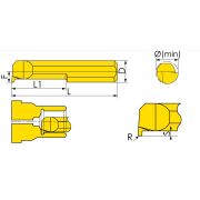 MKR-6-R0.75-L15-JF610M Мини-резец для обработки внутренних канавок с полным радиусом
