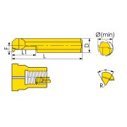 MIR-6-L22-A55-JF610M Мини-резец для нарезания внутренней резьбы неполного профиля
