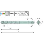 TSF1.M8х1,25.6H.DIN371.M35 Метчик М8х1,25 для глухих отверстий, DIN371, без покрытия