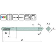 TSP1.M4х0,5.6H.DIN374.M35 Метчик М4х0,5 для сквозных отверстий, DIN374, без покрытия