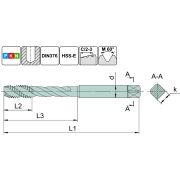 TSF1.M16х2,0.6H.DIN376.M35 Метчик М16х2,0 для глухих отверстий, DIN376, без покрытия