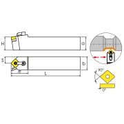 MSDNN3232P19 Резец токарный (державка) по металлу