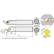 S25S-MVQNR16 Резец токарный (державка) расточной по металлу