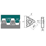 22ER-4.0TR-DM215 Пластина резьбовая трапецеидального профиля, угол 30°