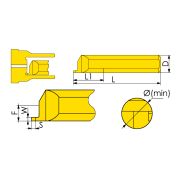 MZR-4-R0.75-L15-JF610M Мини-резец для обработки радиусных торцевых канавок