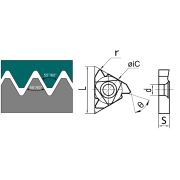 27VNR-V55-DM215 Пластина резьбовая, неполный профиль, 55°