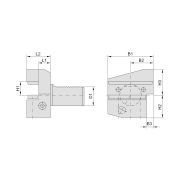 THA-B3-402544 Держатель VDI для инструмента радиальный, правый обратный, короткое исполнение