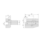THA-B7-402544 Держатель VDI для инструмента радиальный, правый обратный, длинное исполнение