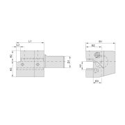 THA-C2-402585 Держатель VDI для инструмента осевой, левый