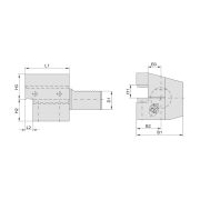 THA-C4-302070 Держатель VDI для инструмента осевой, левый, обратный